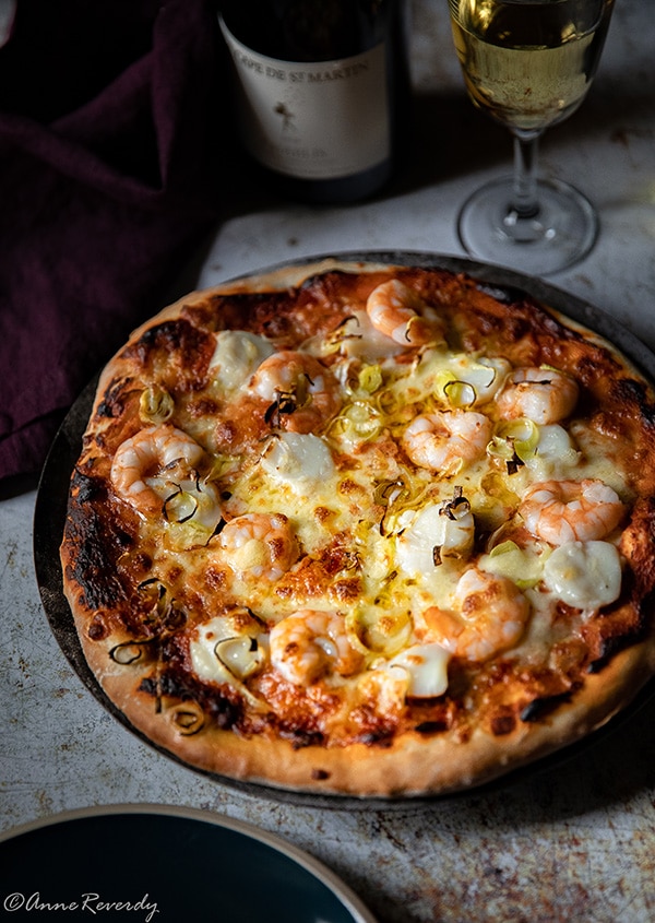 Home pizza crevettes saint jacques